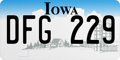 IA license plate DFG229
