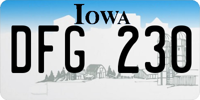 IA license plate DFG230