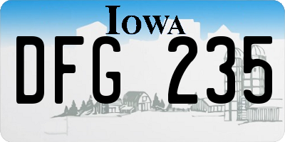 IA license plate DFG235