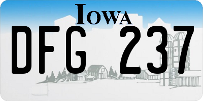 IA license plate DFG237