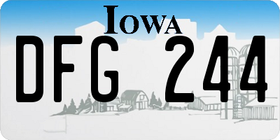 IA license plate DFG244