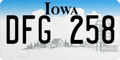 IA license plate DFG258