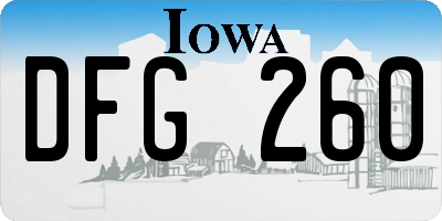 IA license plate DFG260