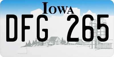IA license plate DFG265