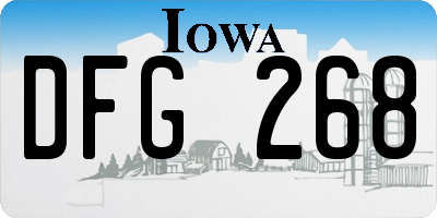 IA license plate DFG268