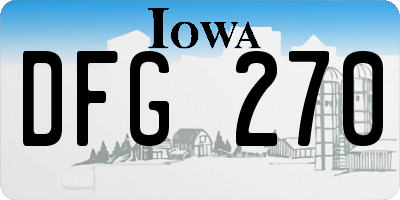 IA license plate DFG270