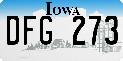 IA license plate DFG273