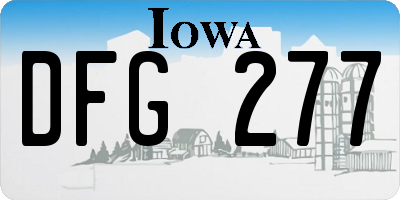 IA license plate DFG277