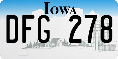 IA license plate DFG278