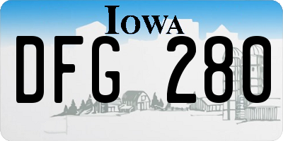 IA license plate DFG280