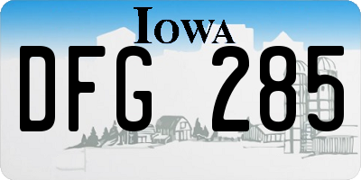 IA license plate DFG285