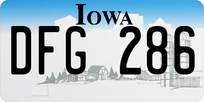 IA license plate DFG286