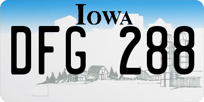 IA license plate DFG288