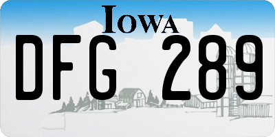 IA license plate DFG289