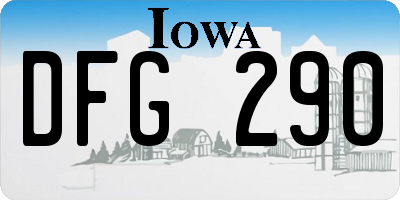 IA license plate DFG290