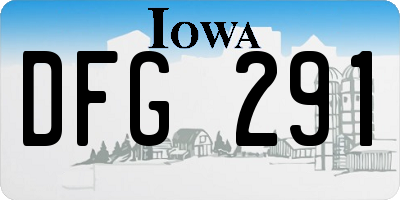 IA license plate DFG291