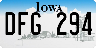 IA license plate DFG294