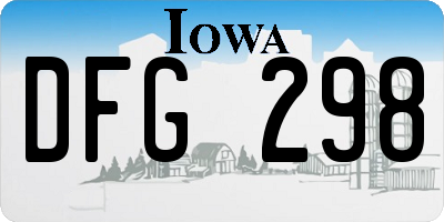 IA license plate DFG298