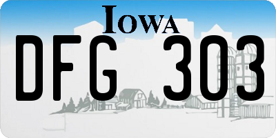 IA license plate DFG303