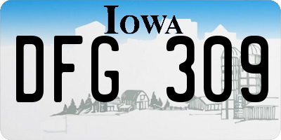IA license plate DFG309
