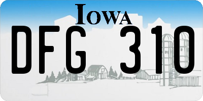 IA license plate DFG310