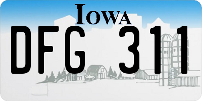 IA license plate DFG311