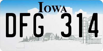 IA license plate DFG314