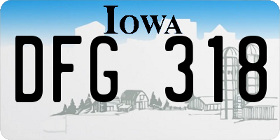 IA license plate DFG318