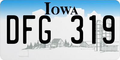 IA license plate DFG319