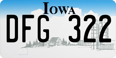 IA license plate DFG322