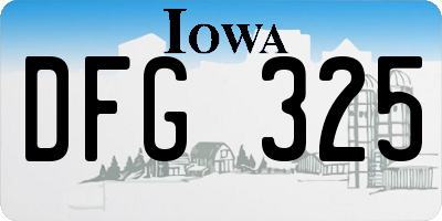 IA license plate DFG325