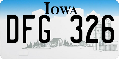 IA license plate DFG326