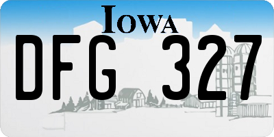 IA license plate DFG327