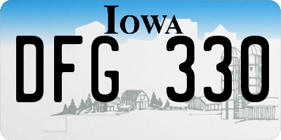 IA license plate DFG330