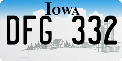 IA license plate DFG332
