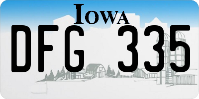 IA license plate DFG335