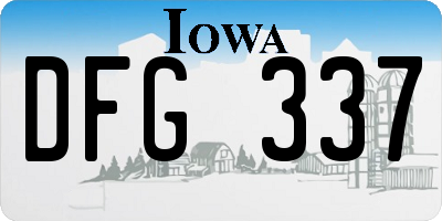 IA license plate DFG337