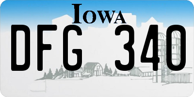 IA license plate DFG340
