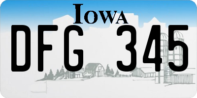 IA license plate DFG345