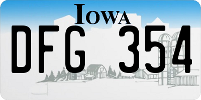IA license plate DFG354