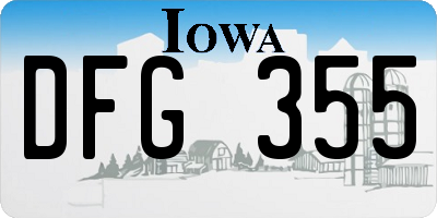 IA license plate DFG355