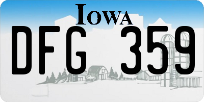 IA license plate DFG359