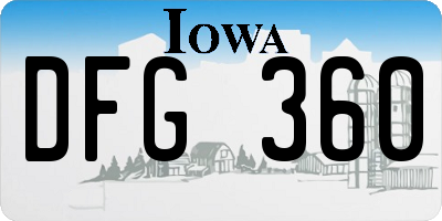IA license plate DFG360