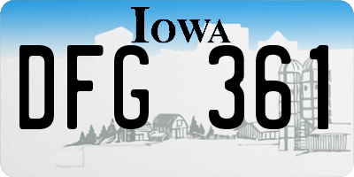 IA license plate DFG361