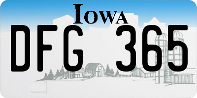 IA license plate DFG365