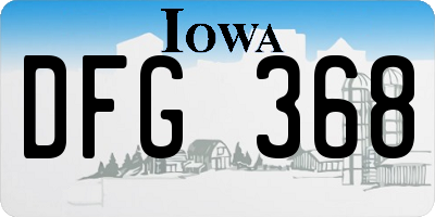 IA license plate DFG368