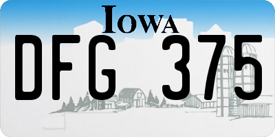 IA license plate DFG375