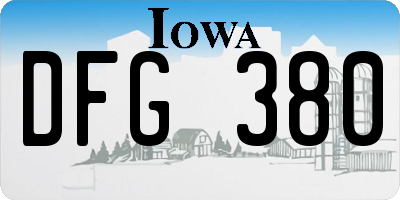 IA license plate DFG380