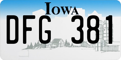 IA license plate DFG381
