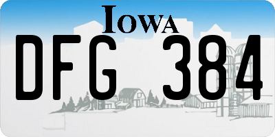 IA license plate DFG384